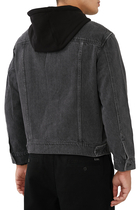 Dark Denim Jacket With Hood